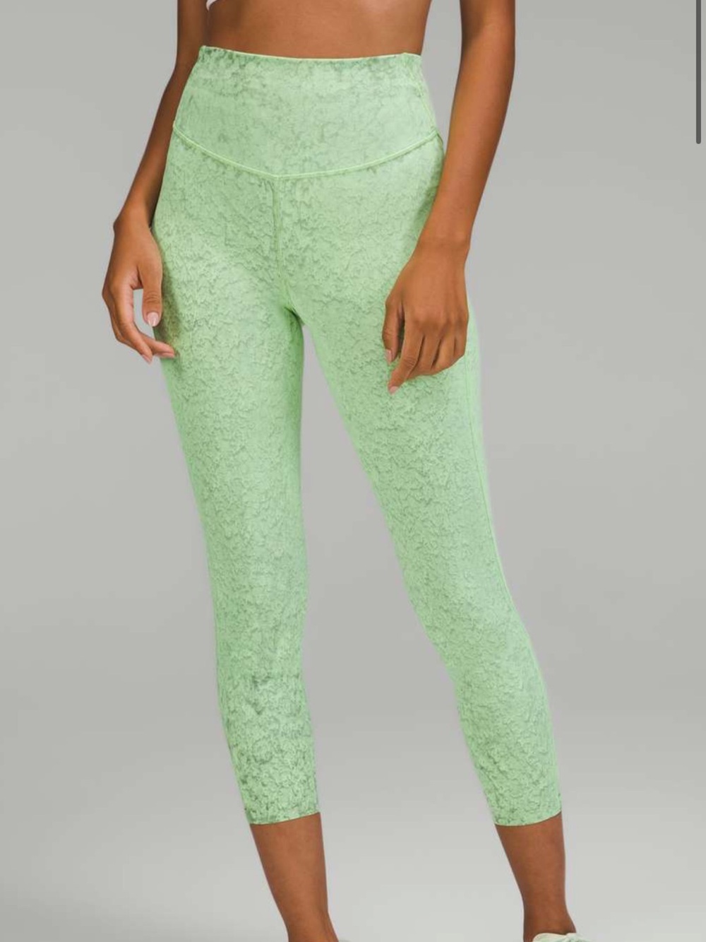 lululemon base pace high rise Light Green  Capri Leggings size 4